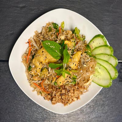Produktbild Reisbandnudeln mit Hähnchen gebraten